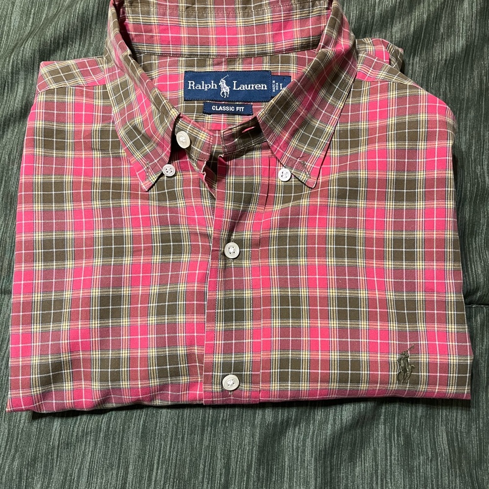 Ralph Lauren Men's Pink Plaid Shirt